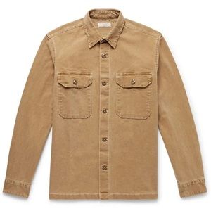 Men’s Tan Wallace & Barnes Button Down Shirt Size Medium